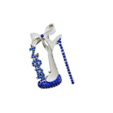 Customizable ZOB Greek Letters Rhinestone Pearl Heels Lapel Pin