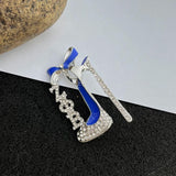 Customizable ZOB Greek Letters Rhinestone Pearl Heels Lapel Pin