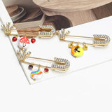 Crown Brooch Mushroom Shell Pendant Bohemian Jewelry Zircon Pins