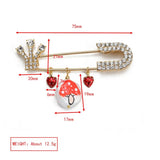 Crown Brooch Mushroom Shell Pendant Bohemian Jewelry Zircon Pins
