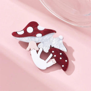 Mushroom Brooches Women's Acrylic Plant Birthday Accessory