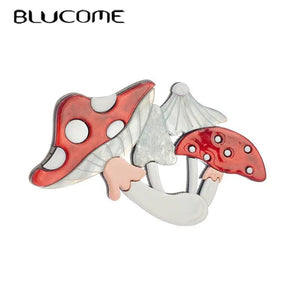 Mushroom Brooches Women's Acrylic Plant Birthday Accessory