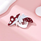 Mushroom Brooches Women's Acrylic Plant Birthday Accessory