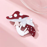 Mushroom Brooches Women's Acrylic Plant Birthday Accessory