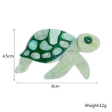 Trendy Green Turtle Shape Brooch for Women