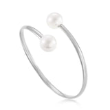 Stainless Steel Pearl Bangle Cuff for Women