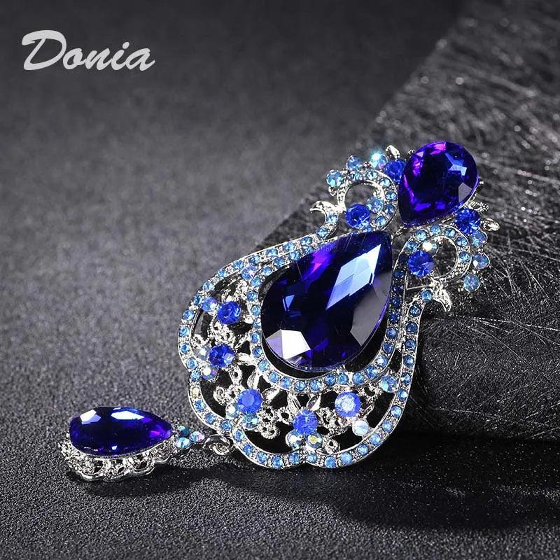 Donia Jewelry Large Pendant Glass Brooch