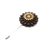 Vintage Wooden Shape Suits Brooch Pin Men's Jewelry