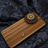 Vintage Wooden Shape Suits Brooch Pin Men's Jewelry
