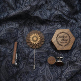 Vintage Wooden Shape Suits Brooch Pin Men's Jewelry