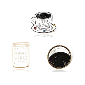 Japanese Cartoon Coffee Drinks Pizza Drip Brooch