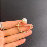 Women's Chiffon Shirt Brooch G Letter Pearl Corsage Decorative Pin
