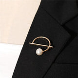 Women's Chiffon Shirt Brooch G Letter Pearl Corsage Decorative Pin