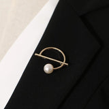 Women's Chiffon Shirt Brooch G Letter Pearl Corsage Decorative Pin