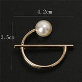 Women's Chiffon Shirt Brooch G Letter Pearl Corsage Decorative Pin
