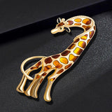 Brown Giraffe Brooches For Women Animal Brooch Pin Autumn Style