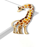 Brown Giraffe Brooches For Women Animal Brooch Pin Autumn Style