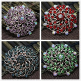 Multicolor Rose Gold Flower Dress Scarf Brooch Pin Jewelry