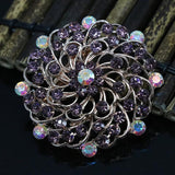 Multicolor Rose Gold Flower Dress Scarf Brooch Pin Jewelry