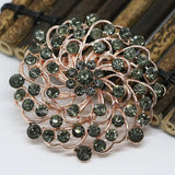 Multicolor Rose Gold Flower Dress Scarf Brooch Pin Jewelry