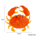 Orange Crab Brooch Acrylic Animal Lapel Pins Backpack Jewelry Women's Gift