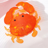 Orange Crab Brooch Acrylic Animal Lapel Pins Backpack Jewelry Women's Gift