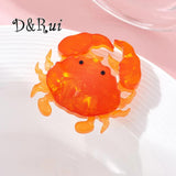Orange Crab Brooch Acrylic Animal Lapel Pins Backpack Jewelry Women's Gift