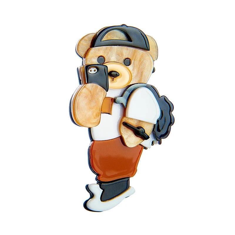 Fashion Walking Bear Shape Woman Brooch - Hot Selling Girls Brooch