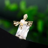 Zircon Bow Collar Pin Cufflink Set
