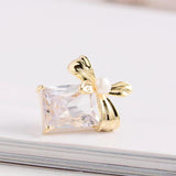 Zircon Bow Collar Pin Cufflink Set