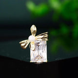 Zircon Bow Collar Pin Cufflink Set