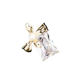 Zircon Bow Collar Pin Cufflink Set