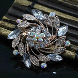 7 Colors Rhinestone Rose Gold Brooch Crystal Jewelry