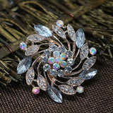 7 Colors Rhinestone Rose Gold Brooch Crystal Jewelry