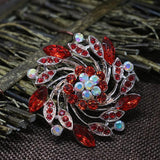 7 Colors Rhinestone Rose Gold Brooch Crystal Jewelry