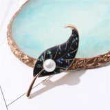 Ancient Style Enamel Glaze Snail Maple Leaf Birds Brooch Corsage