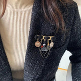 Famous Camellia Character Brooch, High-End Collar Buckle Party Accessory