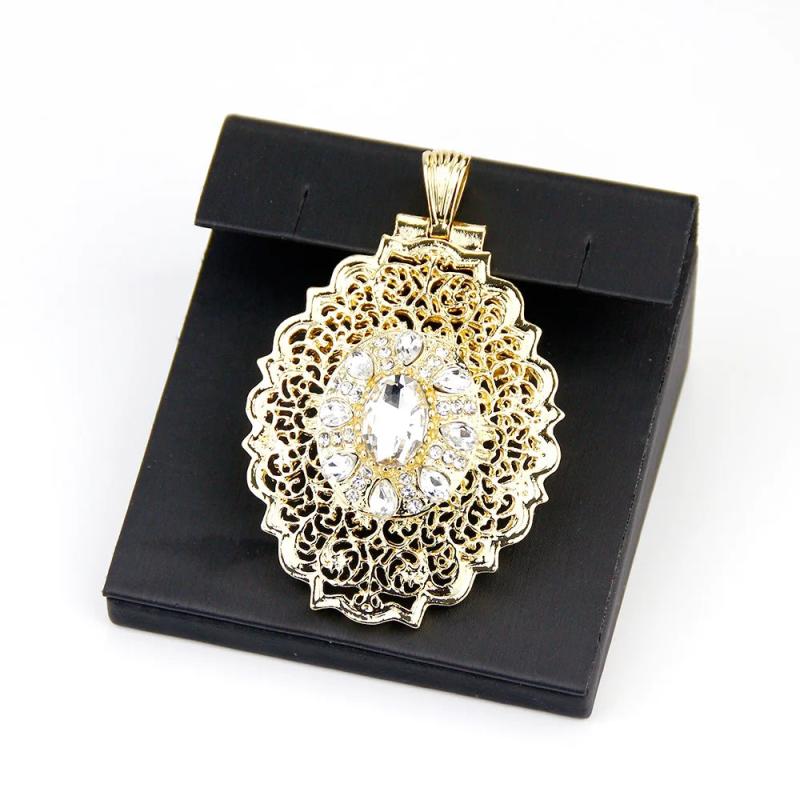Neovisson Women Brooch Morocco Round Crystal Wedding Jewelry Brooch-Pendant