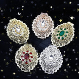 Neovisson Women Brooch Morocco Round Crystal Wedding Jewelry Brooch-Pendant