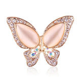 Colorful Rhinestone Opal Butterfly Brooch Women Suit Crystal Jewelry Insect Pins