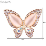 Colorful Rhinestone Opal Butterfly Brooch Women Suit Crystal Jewelry Insect Pins
