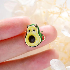 Avocado Cat Cartoon Brooch Little Collar Hijab Pin