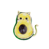 Avocado Cat Cartoon Brooch Little Collar Hijab Pin