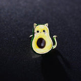 Avocado Cat Cartoon Brooch Little Collar Hijab Pin