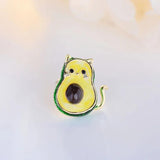 Avocado Cat Cartoon Brooch Little Collar Hijab Pin
