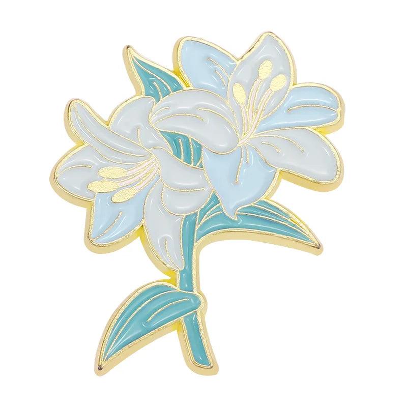 Lily Violet Enamel Pin for Mom's Birthday