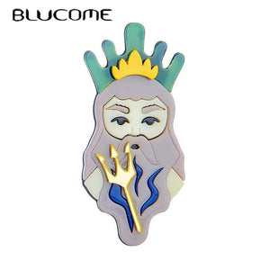 Ancient Greece Myth Character Women Brooch Acrylic Lady Jewelry