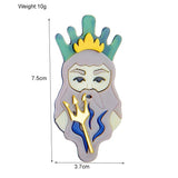 Ancient Greece Myth Character Women Brooch Acrylic Lady Jewelry