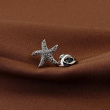 Mini Starfish Brooch Women Suit Jewelry Anti-Exposure Buckle Animal Collar Pins