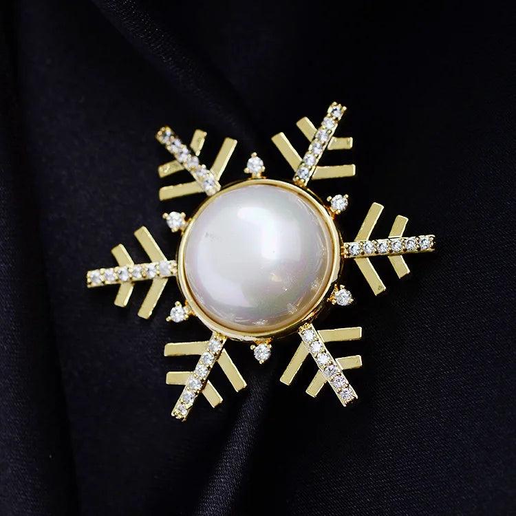 Snowflake Magnet Brooch Anti-lighting Buckle